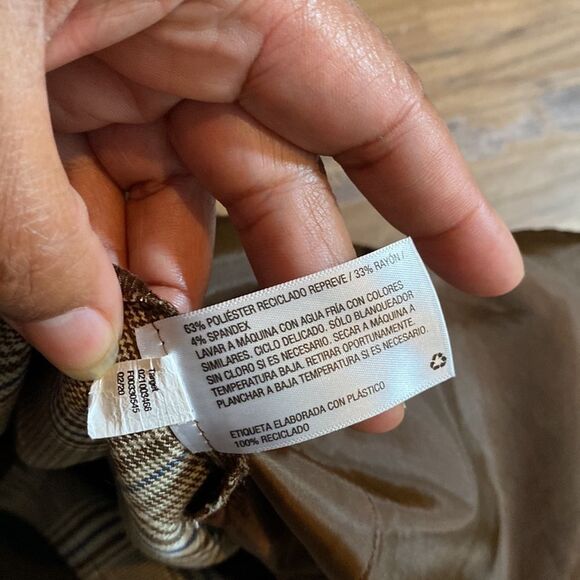 Ava & Viv Brown Checker Board Plaid Stretchy Pants Sz 22W - Picture 6 of 11